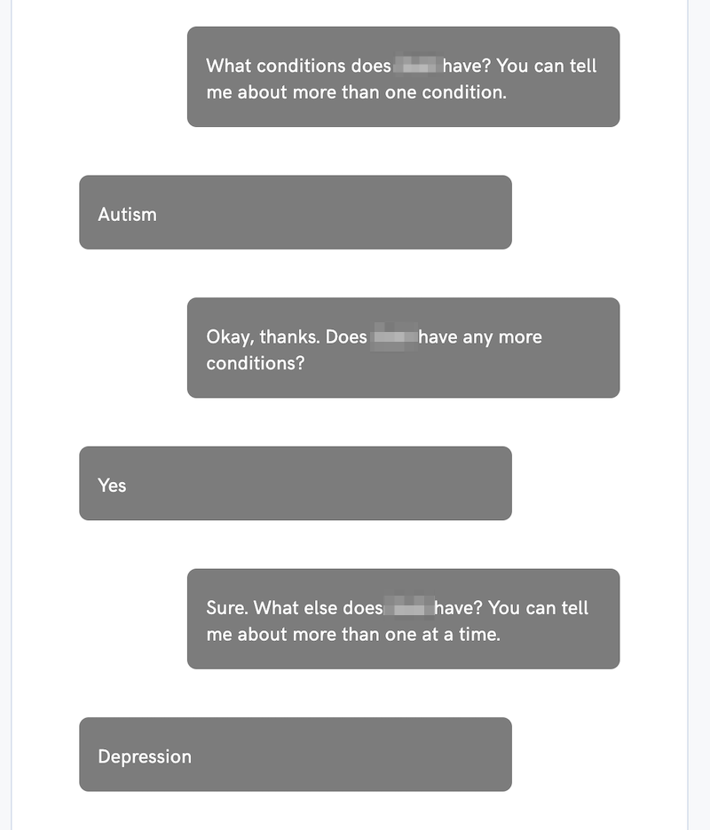 agylia chatbot conversation sample