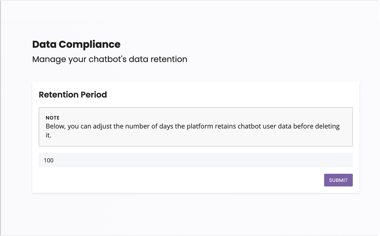 Configure your chatbot's data retention period